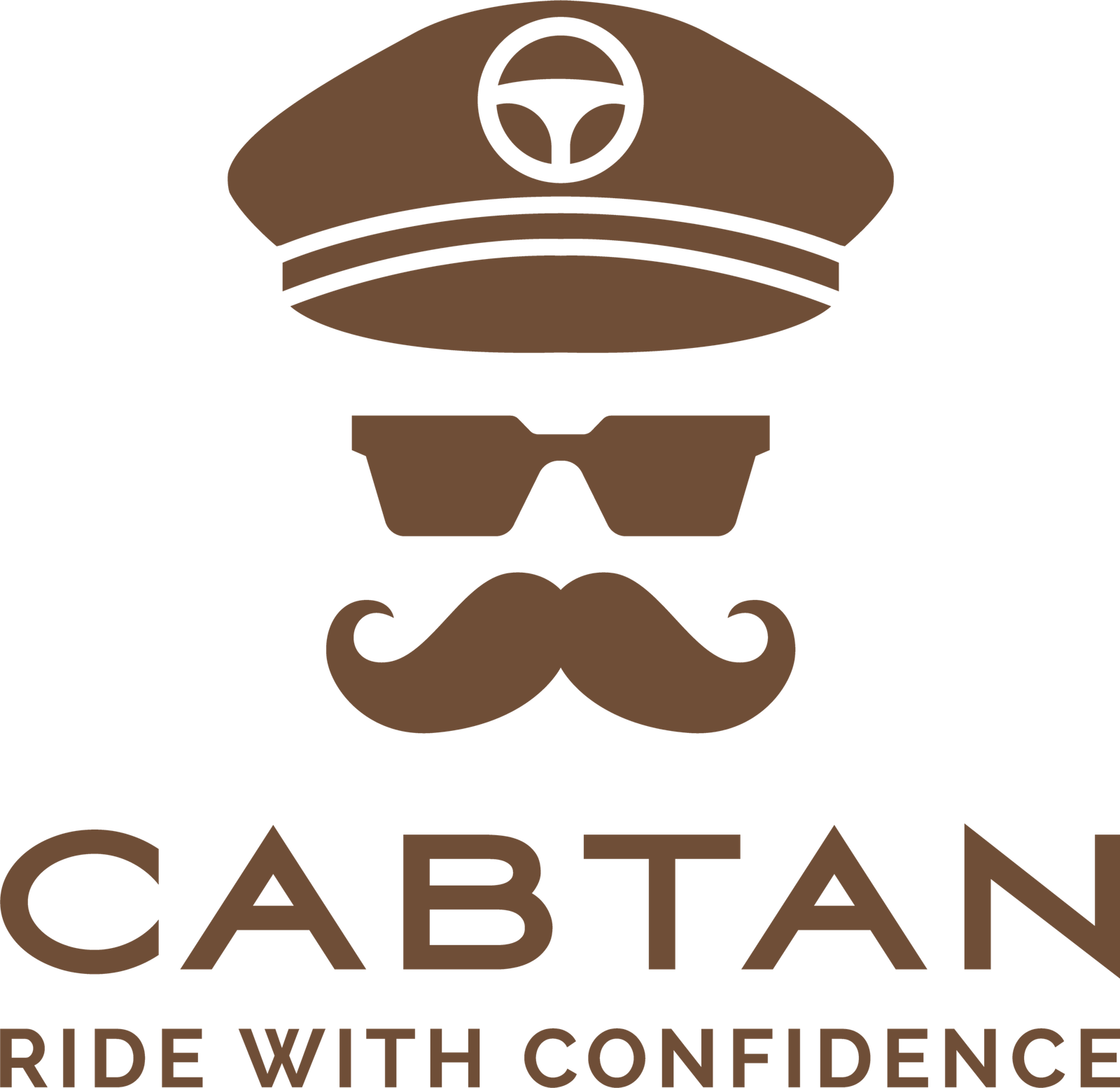 cabtan final logo with tagline #6f4e37